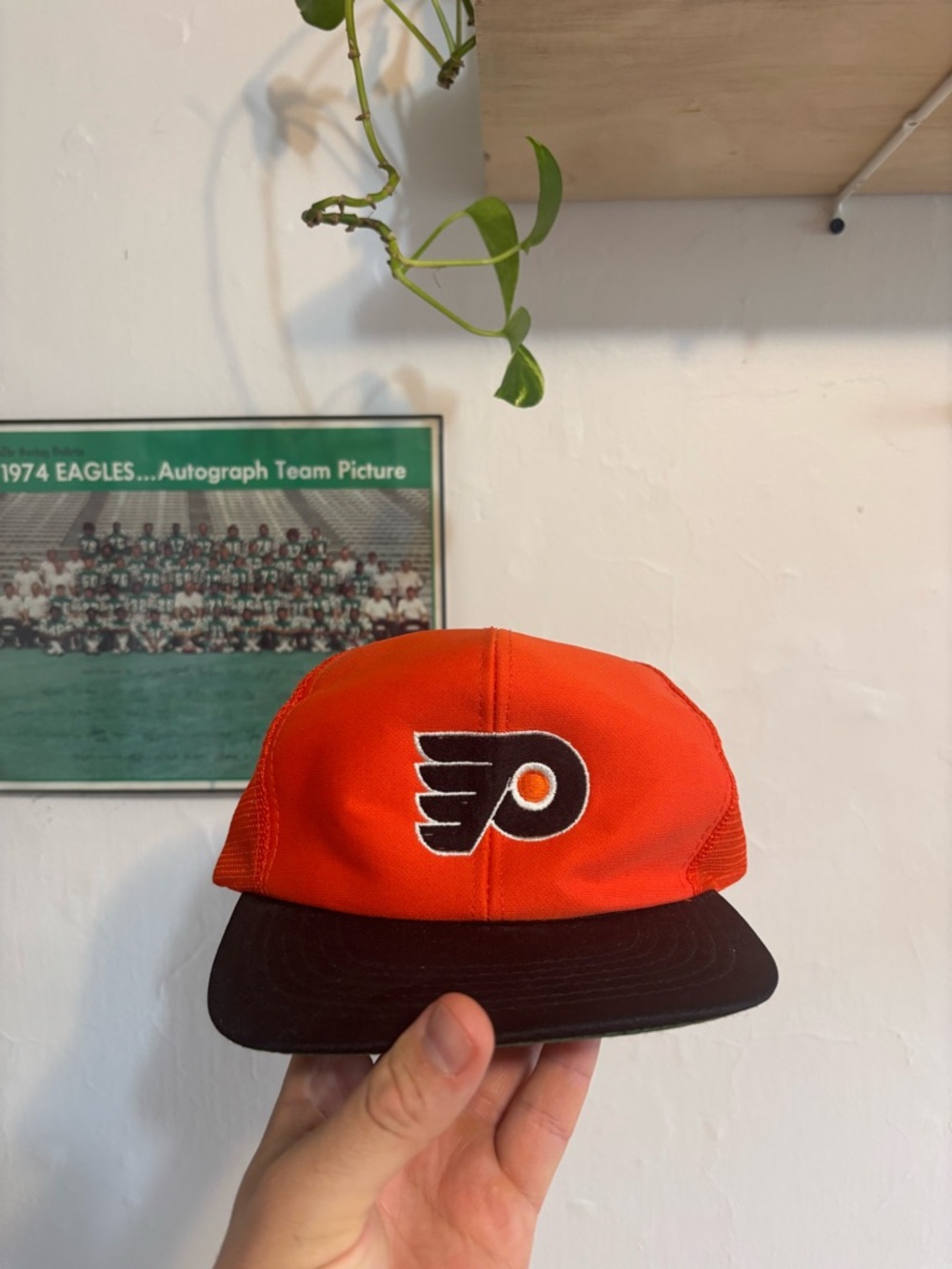 NHL Philadelphia Flyers Vintage Orange and Black Mesh Snapback Hat